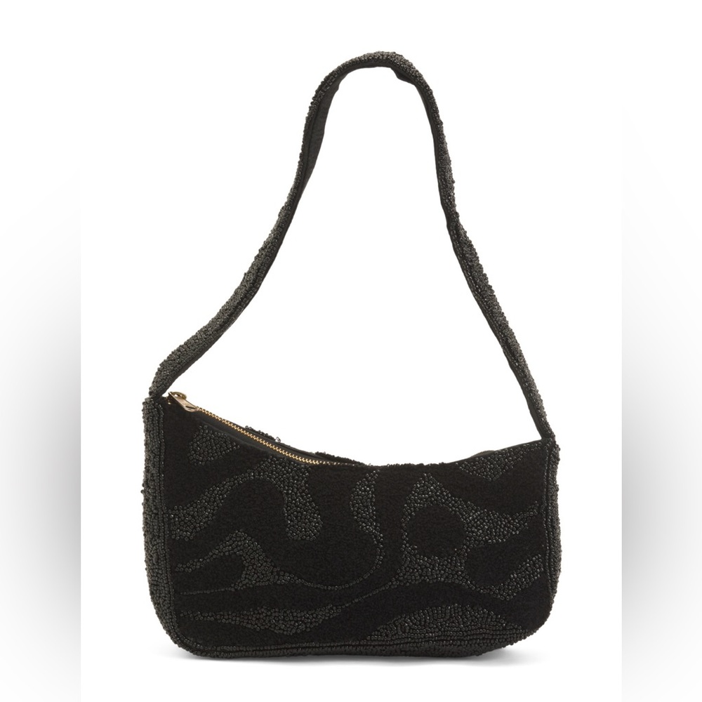 Black Beaded Shoulder Bag
